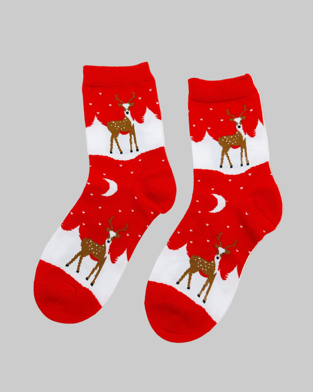Socks - Festive Reindeer I - Holiday Cheer