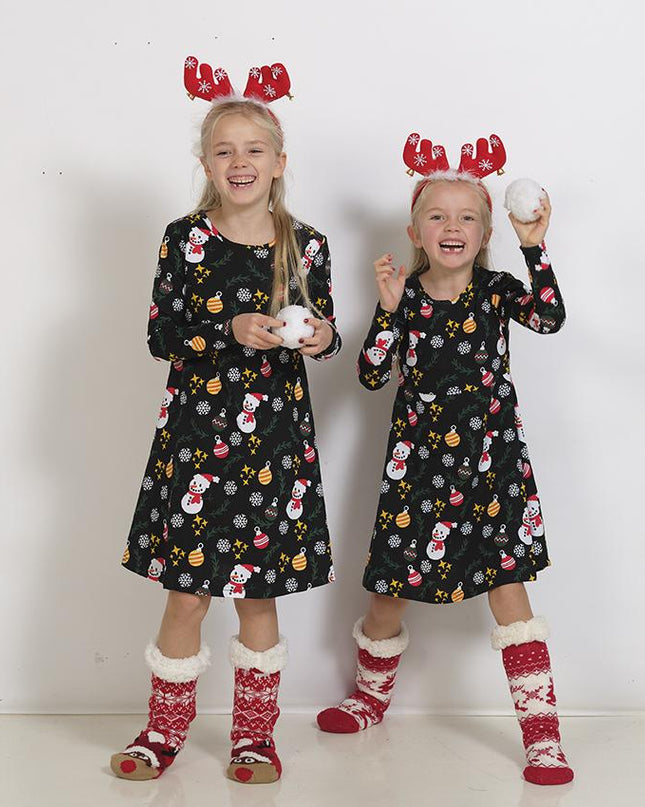 Black Snowman Christmas Dress for Kids - Bestsellers
