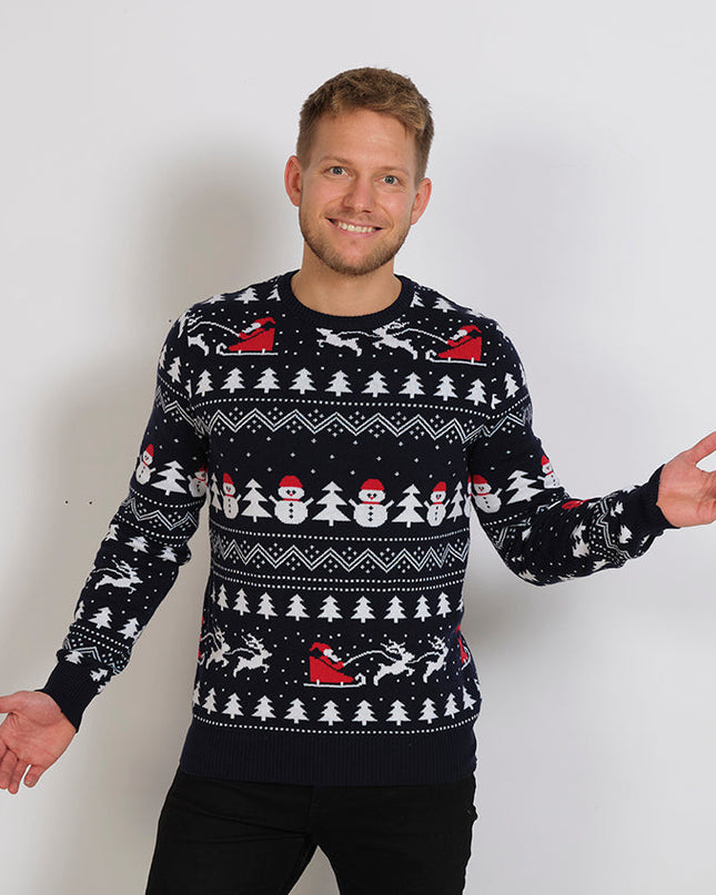 Stylish Navy Christmas Sweater for Men