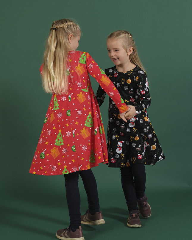 Red Christmas Tree Dress for Kids