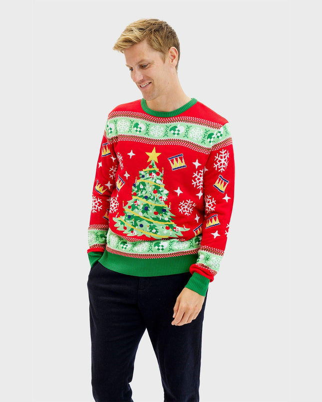 Christmas Tree Sweater for Men - Light-Up Ugly Christmas Sweater