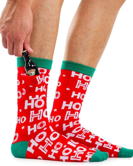 Men's Ho Ho Ho Socks with Pocket (Fits Sizes 8-11M)