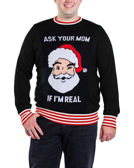 Men's Ask Your Mom Big and Tall Ugly Christmas Sweater