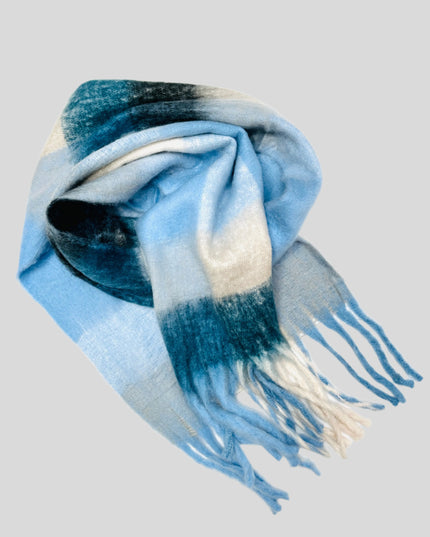 Soft Blue Checkered Scarf Accessories for All