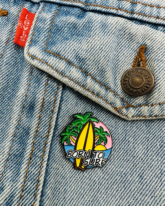 Born to Surf Pin - Ideal Accessory for Surf Lovers