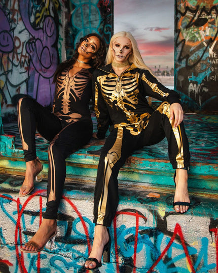 Gold Skeleton Couples Costumes
