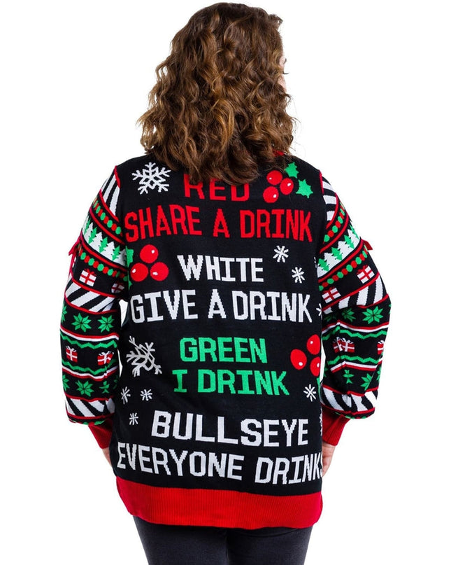 Women's Drinking Game Plus Size Ugly Christmas Sweater