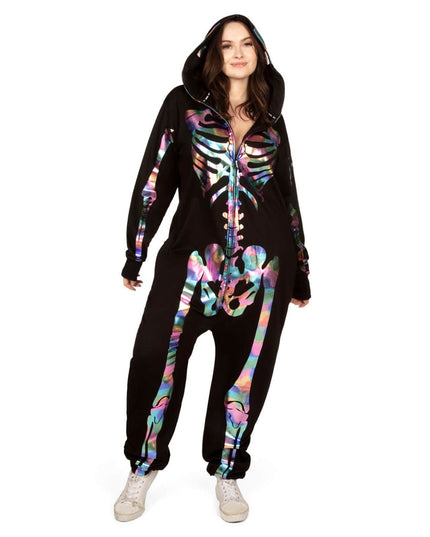 Women's Iridescent Skeleton Plus Size Costume