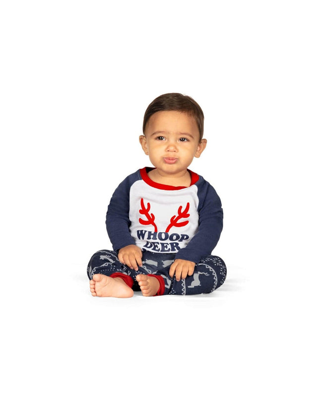 Baby Boy's Whoop Deer It Is Crew Neck Pajama Set