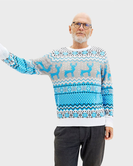 Traditional Blue Christmas Sweater for Men