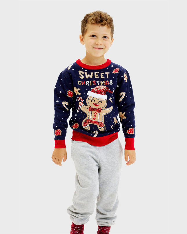 Cute Cookie Man Sweater for Kids - Light-Up Ugly Sweater