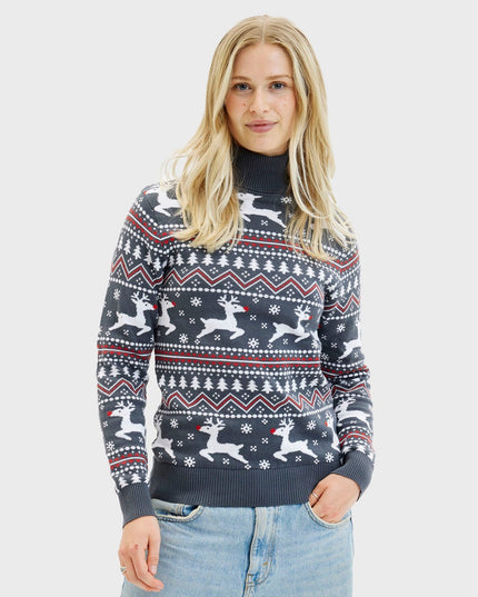 Stylish Highneck Christmas Sweater for Women
