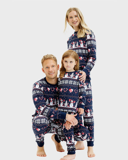 Navy Christmas Heart Pajamas for Women