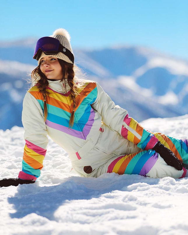 Women's Retro Rainbow Snow Suit