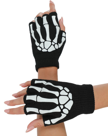 Fingerless Skeleton Gloves