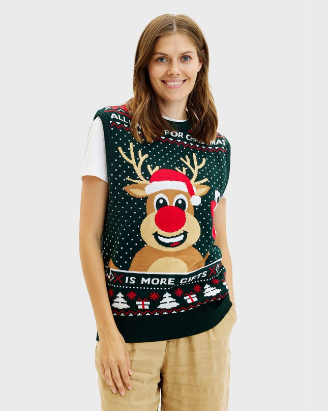 Rudolph's Two-Sided Christmas Vest for Women