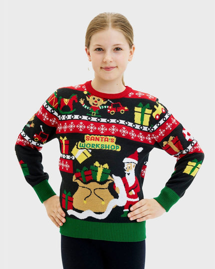 Santa's Workshop Sweater for Kids