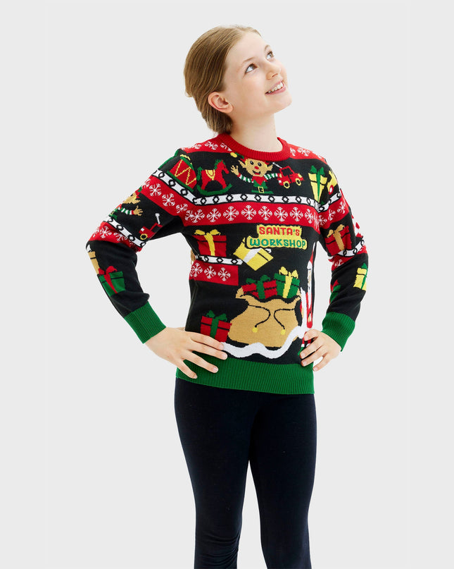 Santa's Workshop Christmas Sweater for Kids