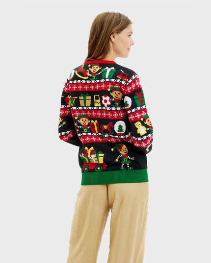 Santa's Workshop Sweater for Women - Double-Sided Design