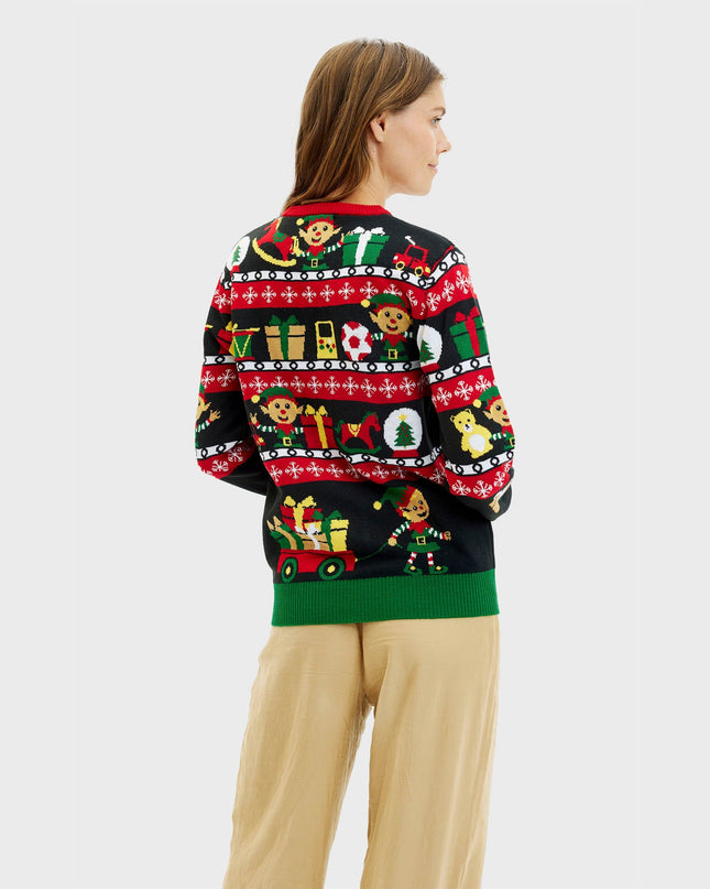 Santa's Workshop Sweater for Women - Double-Sided Design