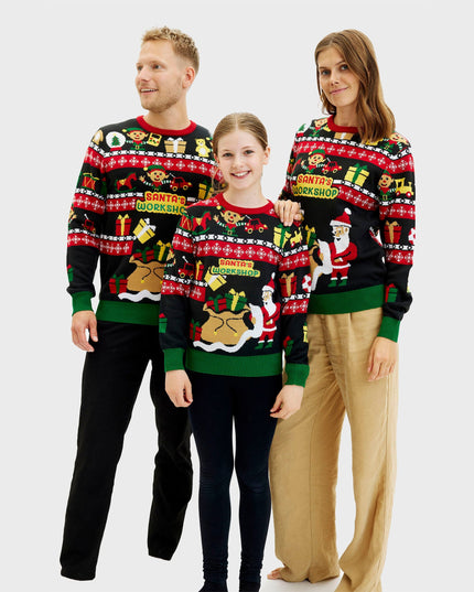 Santa's Workshop Sweater for Men - Double-Sided Design