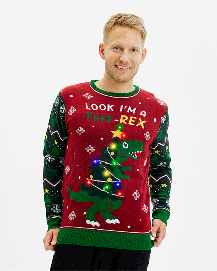 Tree-REX Christmas Sweater for Men