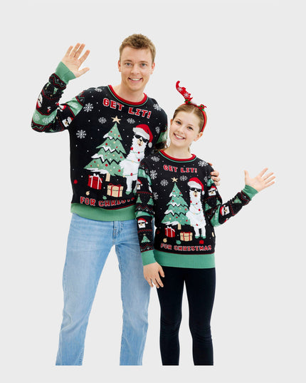 Get Lit Llama Christmas Sweater for Kids