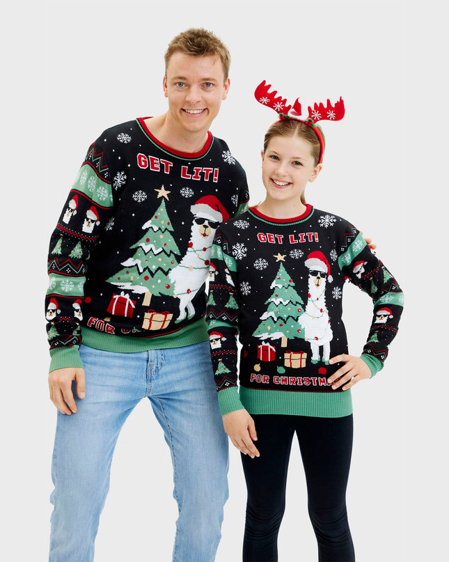 Get Lit Llama Christmas Sweater - Men