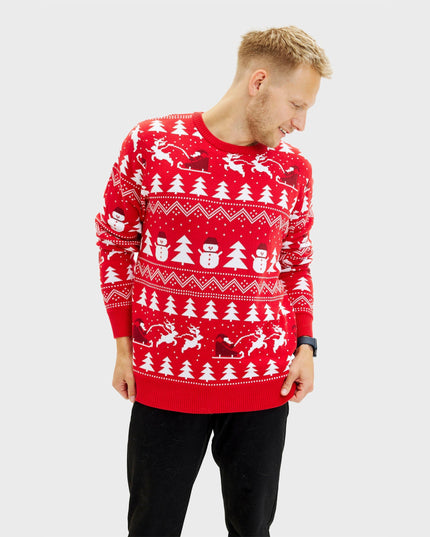Stylish Red Christmas Sweater - Men