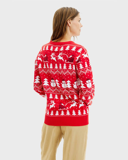 Stylish Red Christmas Sweater - Women