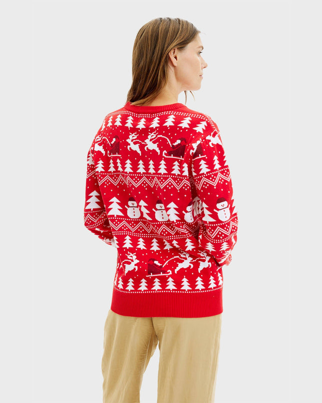 Stylish Red Christmas Sweater - Women