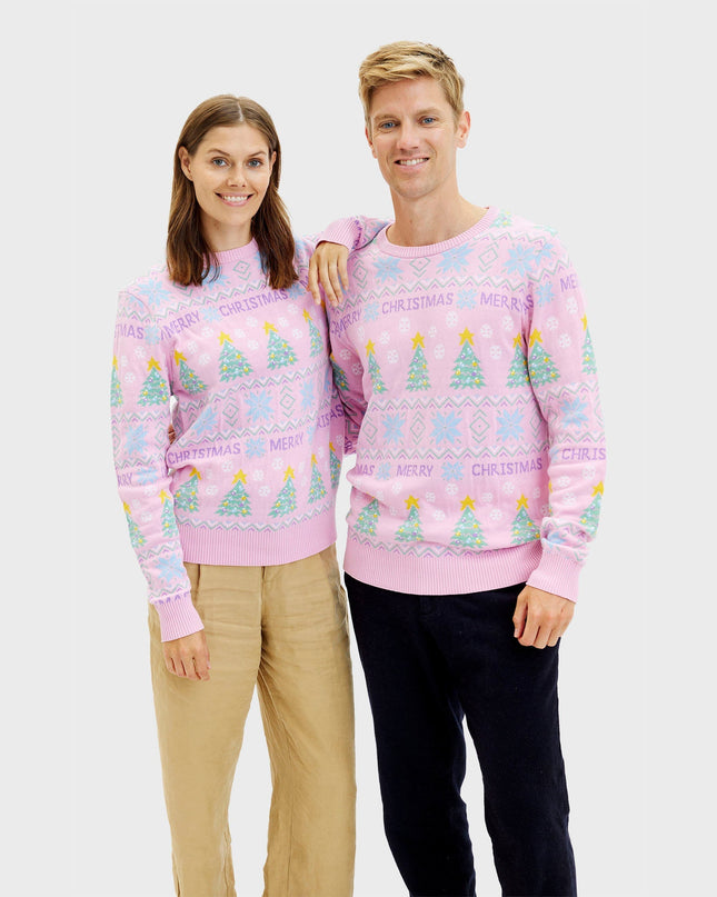 Vaaleanpunainen joulupusero naisille