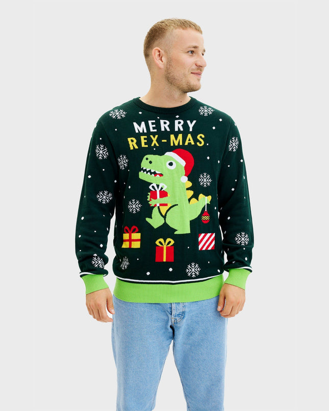 Cute Dino Christmas Sweater - Men