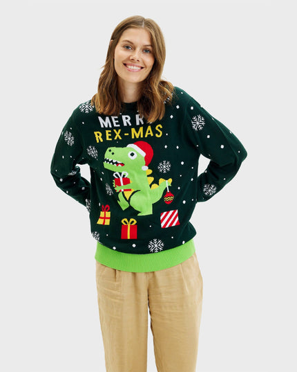 Cute Dino Christmas Sweater - Women