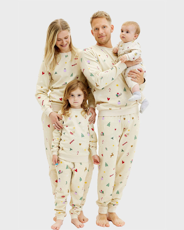 Beige Christmas Pajamas for Babies