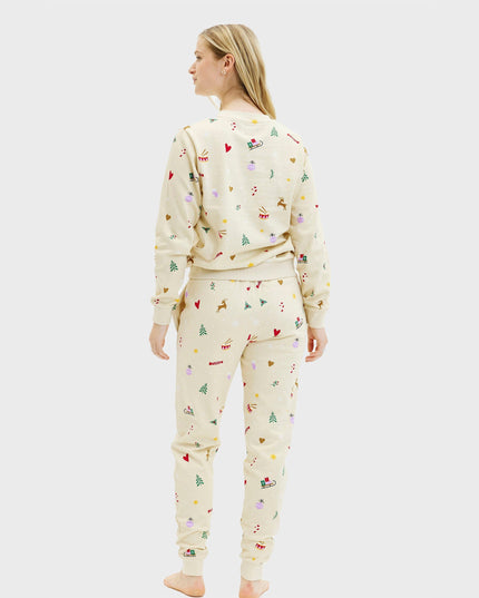 Beige Christmas Sweatset - Women