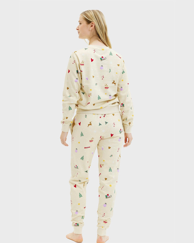 Beige Christmas Sweatset - Women