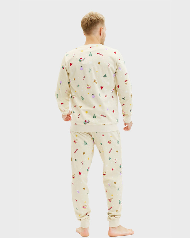 Beige Christmas Sweatset for Men - Family Collection