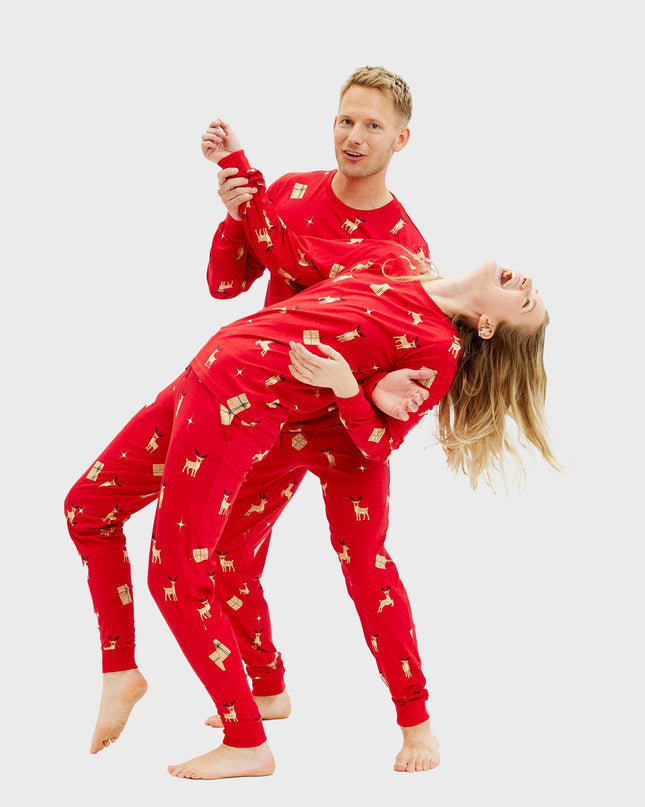 Elegant Red Christmas Pajamas for Men