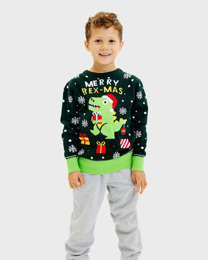 Cute Dino Christmas Sweater for Kids