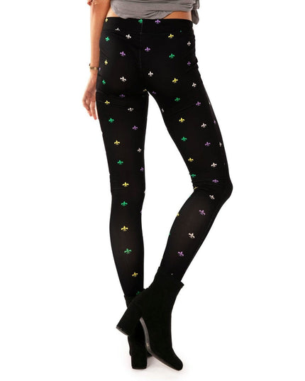 Black Fleur De Lis Leggings