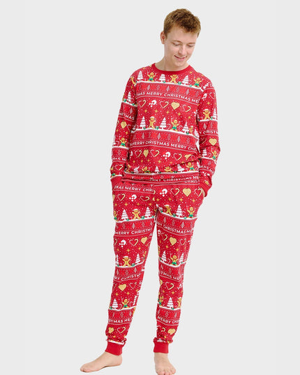 Red Christmas Cookie Pajamas for Men