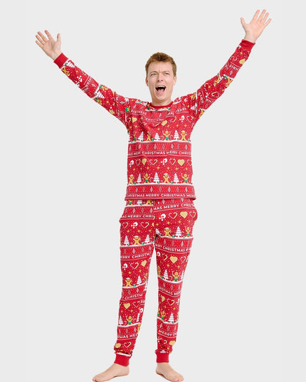 Red Christmas Cookie Pajamas for Men