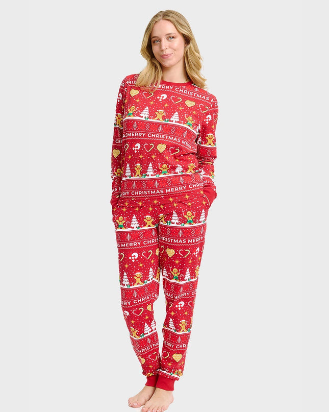 Red Christmas Cookie Pajamas for Women