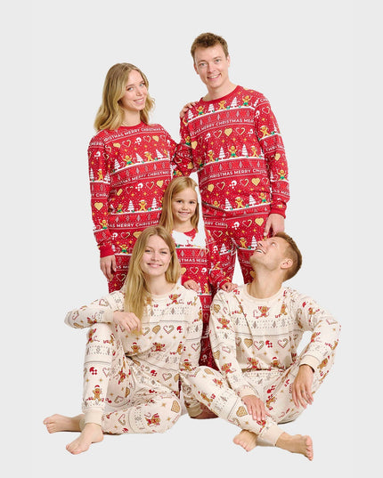 Red Christmas Cookie Pajamas for Men