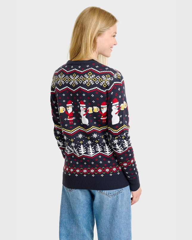 Cheers Santa Christmas Sweater - Women