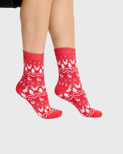 Red Reindeer Socks
