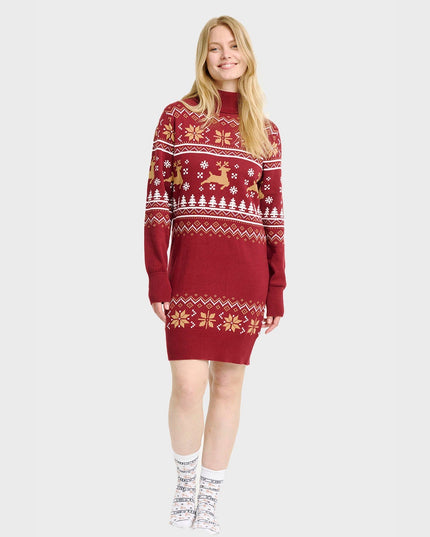 Christmas Turtleneck Dress for Women
