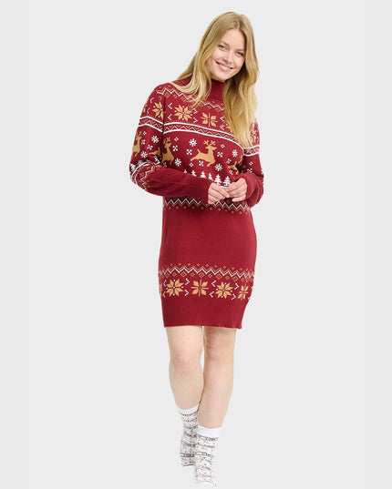 Christmas Turtleneck Dress for Women