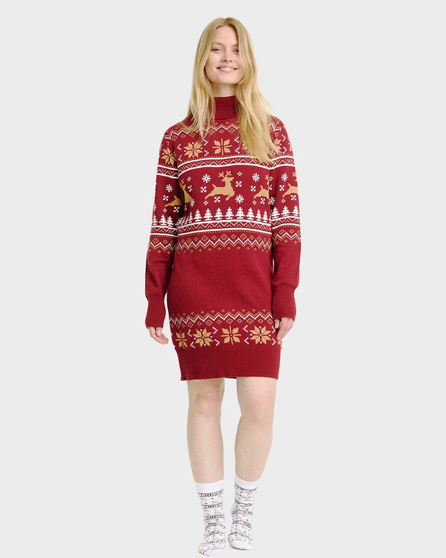 Christmas Turtleneck Dress for Women